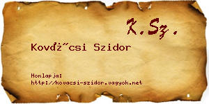 Kovácsi Szidor névjegykártya